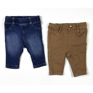Baby Jeans Pants 0-3 Months 2 Pair Primark Garanimals Brown Blue
